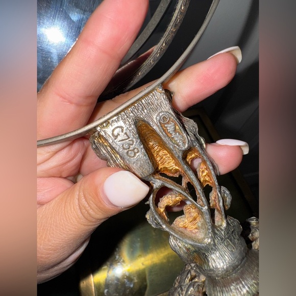 Matson Rose Floral Filigree Vanity Mirror Hollywood Regency Vintage - Picture 4 of 8